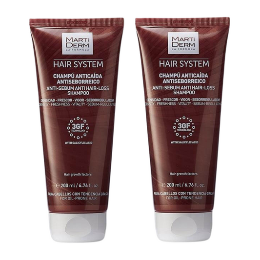 Martiderm Pack Hair System Champô Antiqueda Antisseborreico 2x200mL