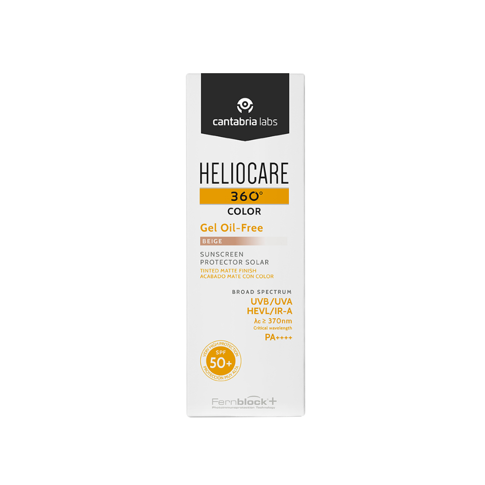 Heliocare 360º Color Gel Oil Free Protetor Solar Tom Beige SPF50+ 50mL