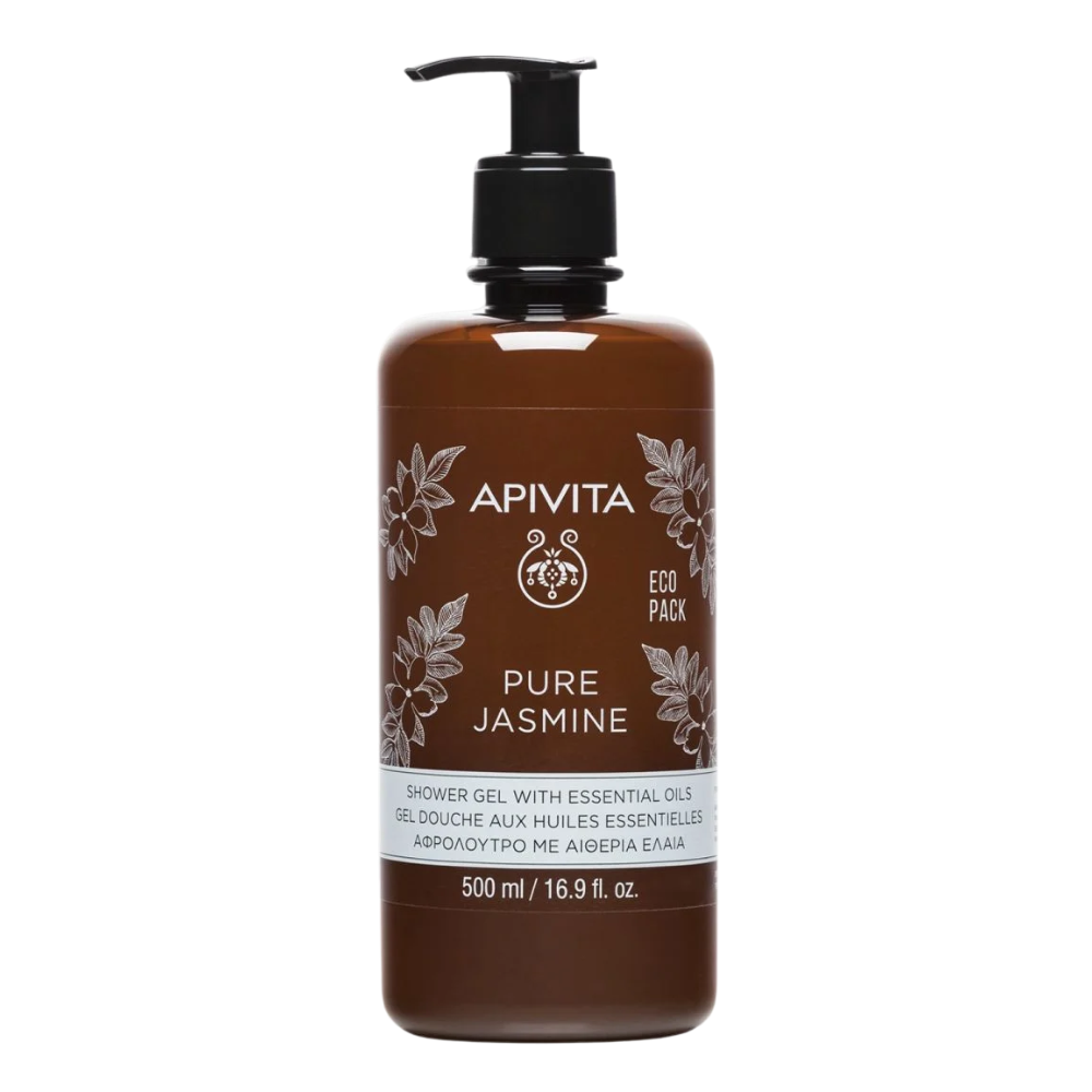 Gel de ducha de jazmín puro con aceites esenciales de Apivita, 500 ml