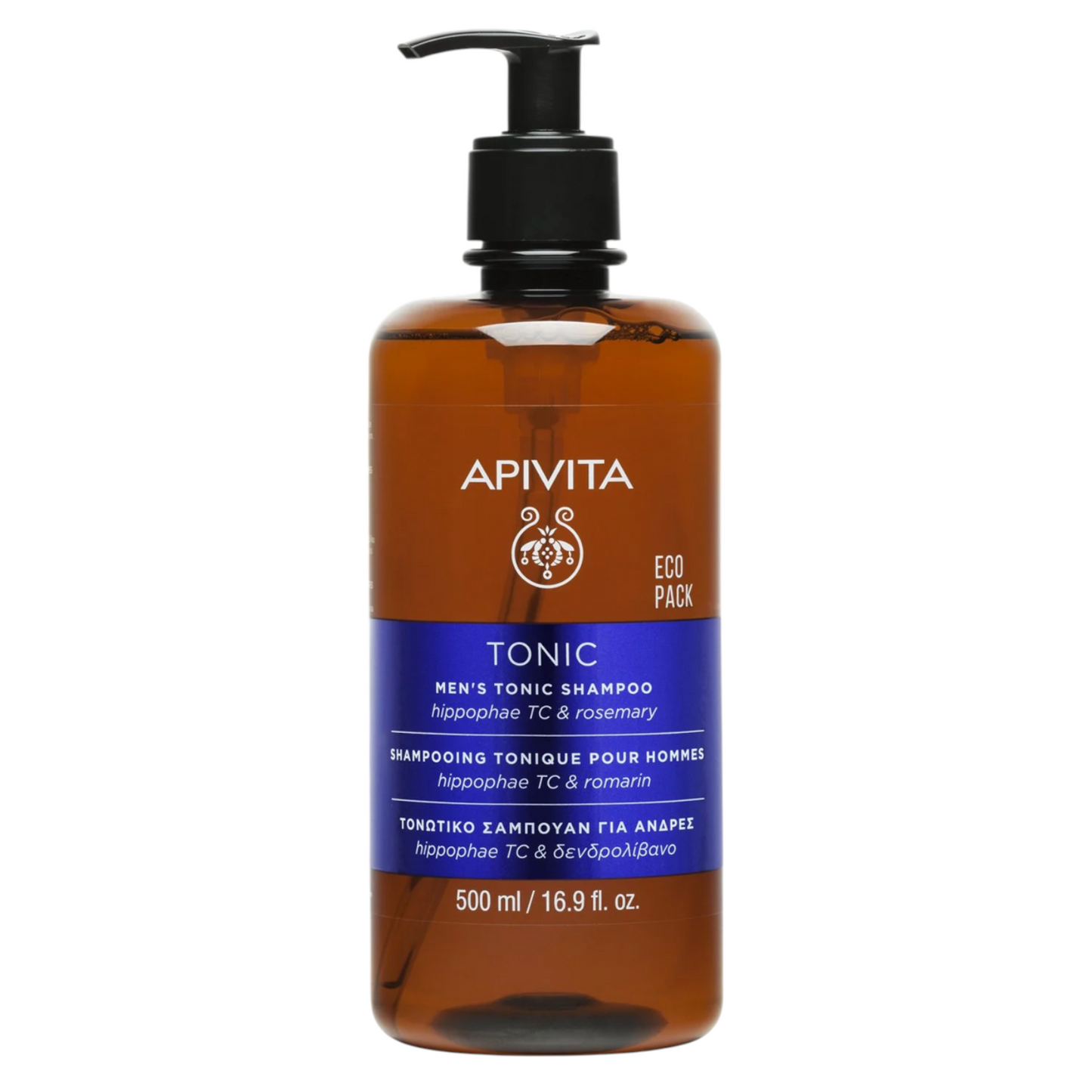 Apivita Tonic Champô Tonificante para Homem Eco Pack 500mL