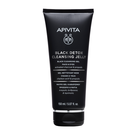Apivita Black Detox Gel de Limpeza Preto Rosto e Olhos 150mL