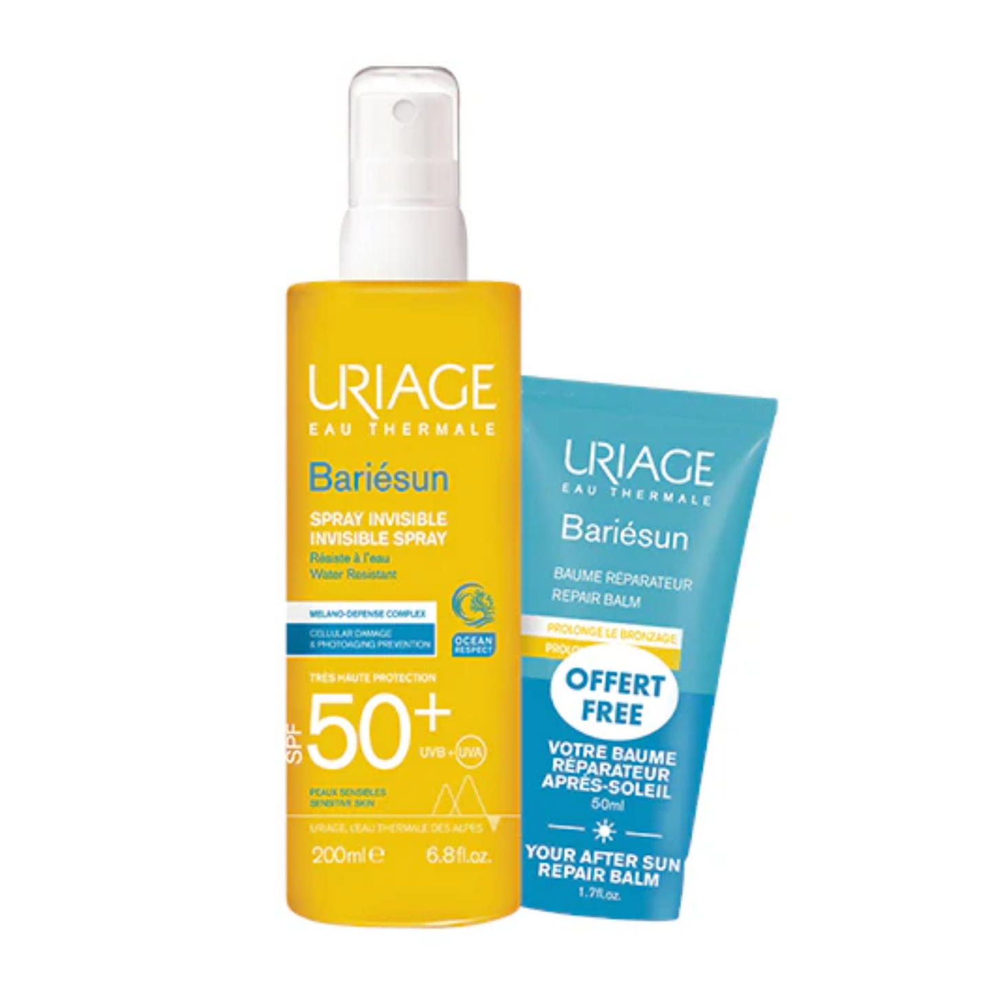 Uriage Pack Bariésun Spray Invisível SPF50+ 200mL + Bálsamo Reparador After-Sun 50mL
