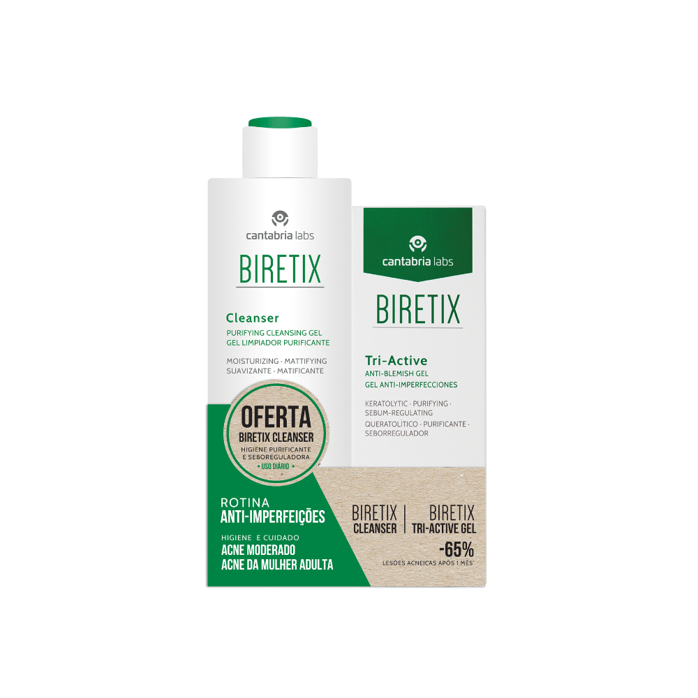 Pack Biretix Gel Limpiador Limpiador 200mL + Gel Anti-Imperfecciones Tri-Active 50mL