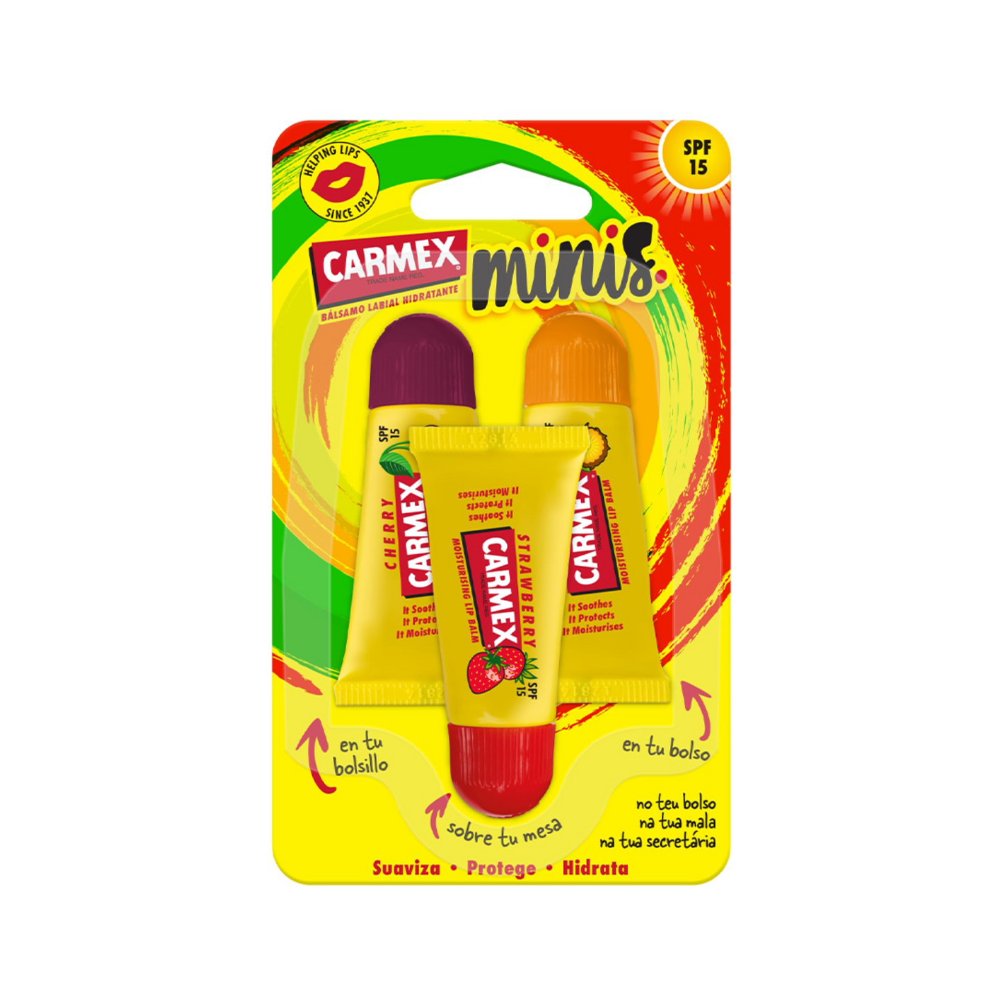 Carmex Minis Pack Moisturizing Lip Balm SPF15 3x5g