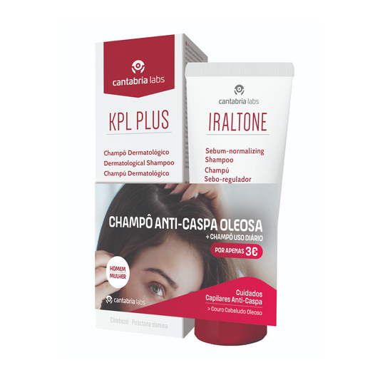 KPL Plus Pack Champô Dermatológico Anti-Caspa 200mL + Iraltone Champô Seboregulador 200mL