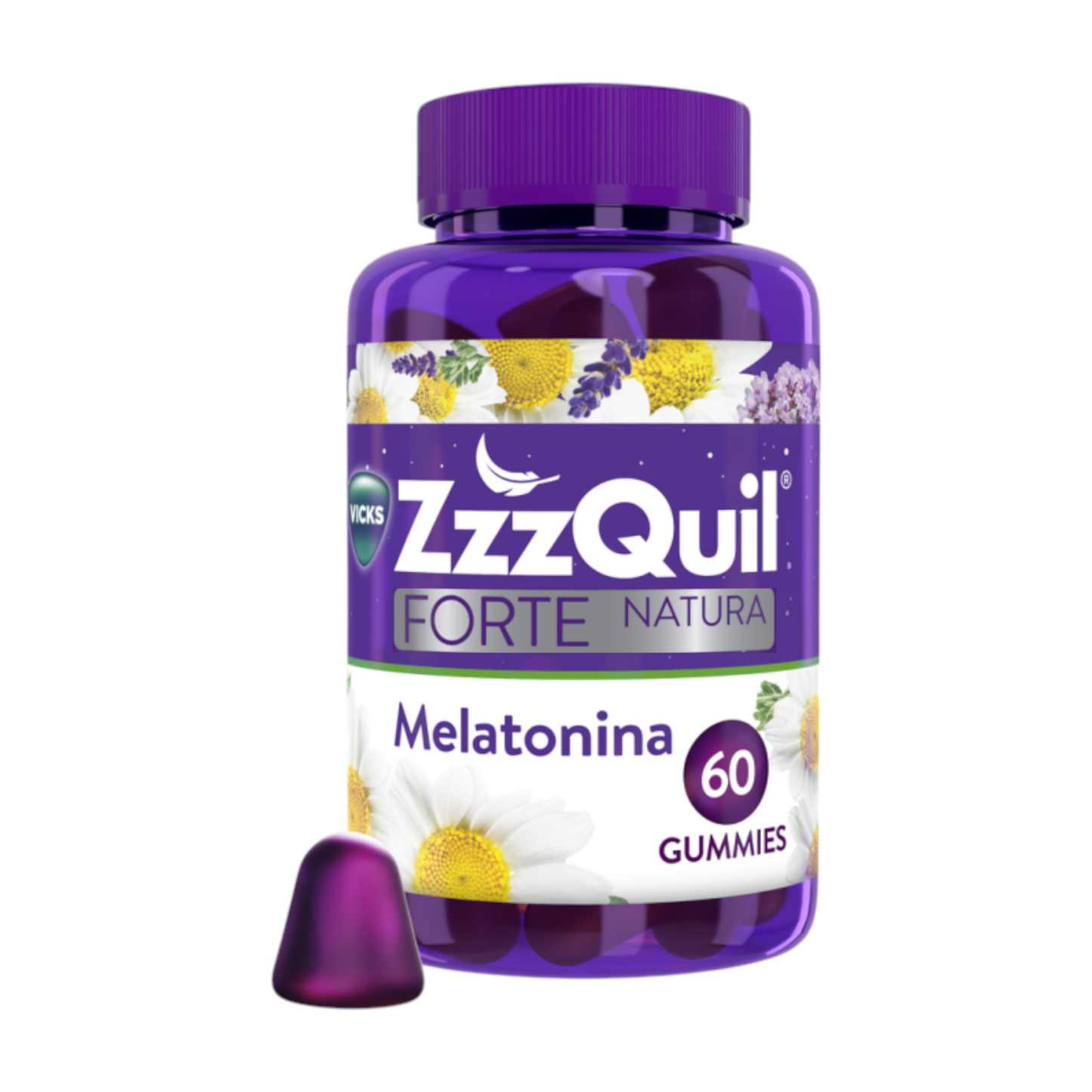 Vicks ZzzQuil Forte Natura Melatonin Gummies Berries x60