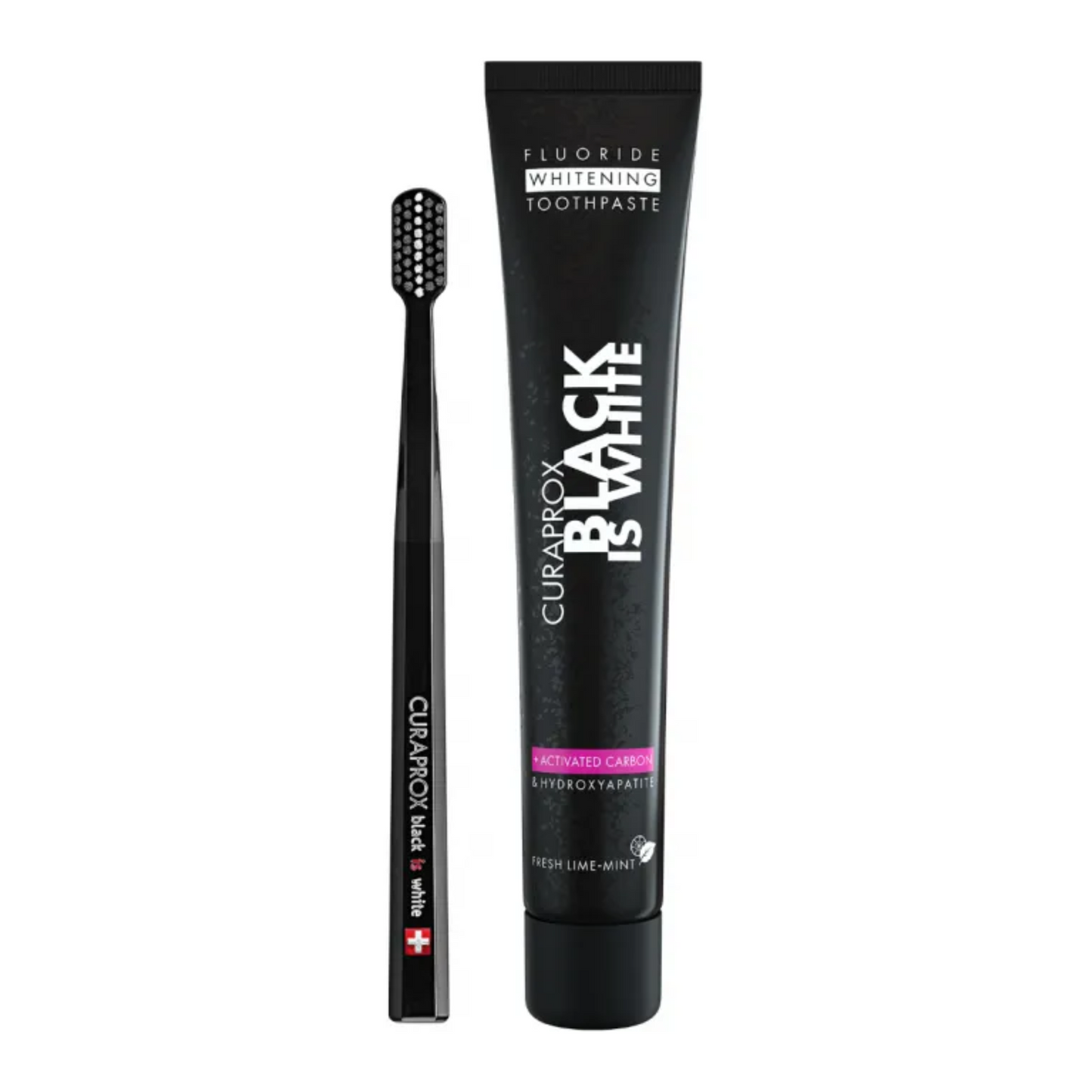 Curaprox Black Is White Toothbrush and Toothpaste Set 90mL