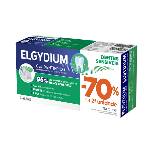 Elgydium Pack Gel Dentífrico Dentes Sensíveis 2x75mL
