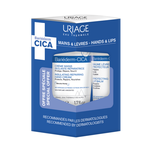 Uriage Pack Bariéderm-Cica Creme Mãos 50mL + Bálsamo Labial 15mL
