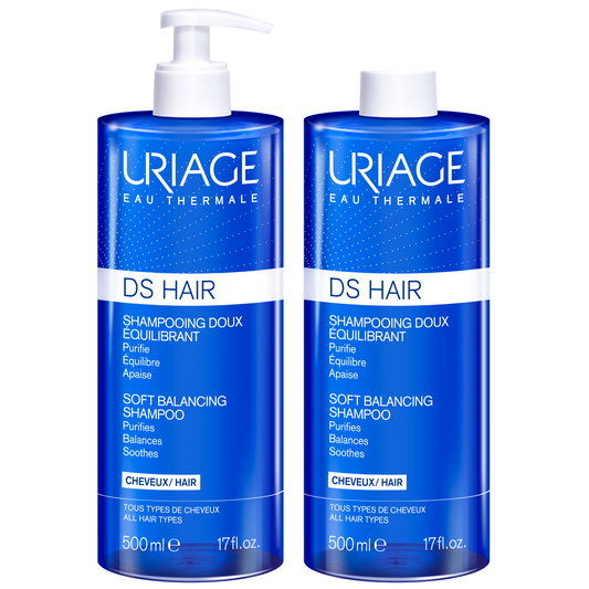 Uriage Pack DS Hair Champô Suave Equilíbrio 2x500mL
