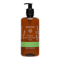 Gel de ducha tónico de té de montaña Apivita con aceites esenciales Eco Pack 500 ml