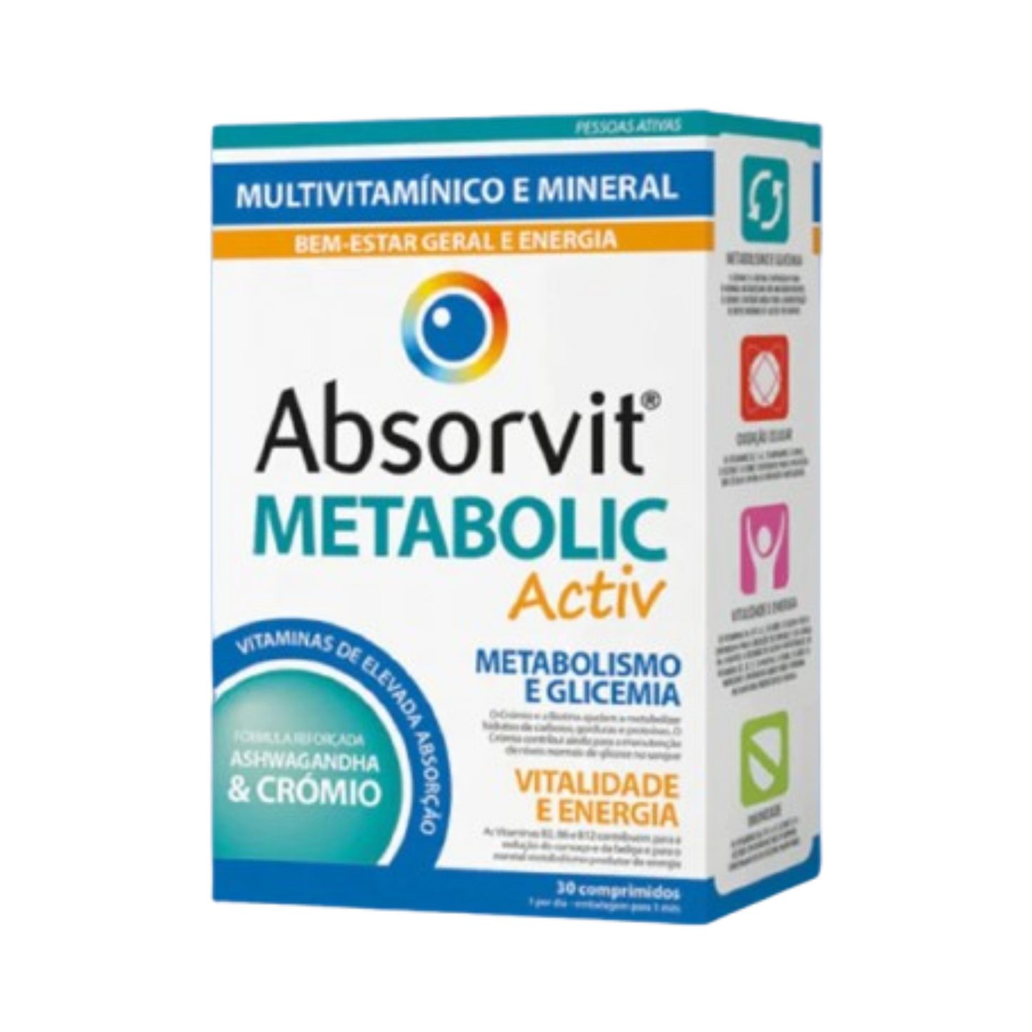 Tabletas de Absorvit Metabolic Activ x30