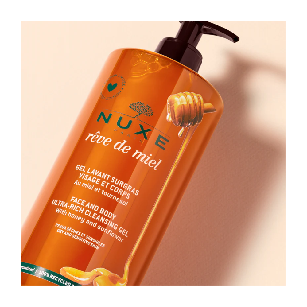 Gel limpiador para rostro y cuerpo Nuxe Rêve de Miel 750 ml