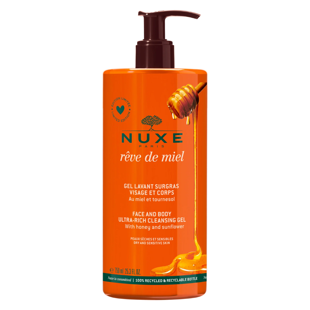 Gel limpiador para rostro y cuerpo Nuxe Rêve de Miel 750 ml