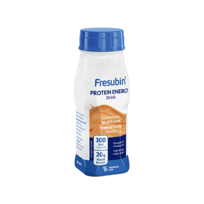 Bebida energética proteica Fresubin con sabor a frutas tropicales, 4 unidades de 200 ml