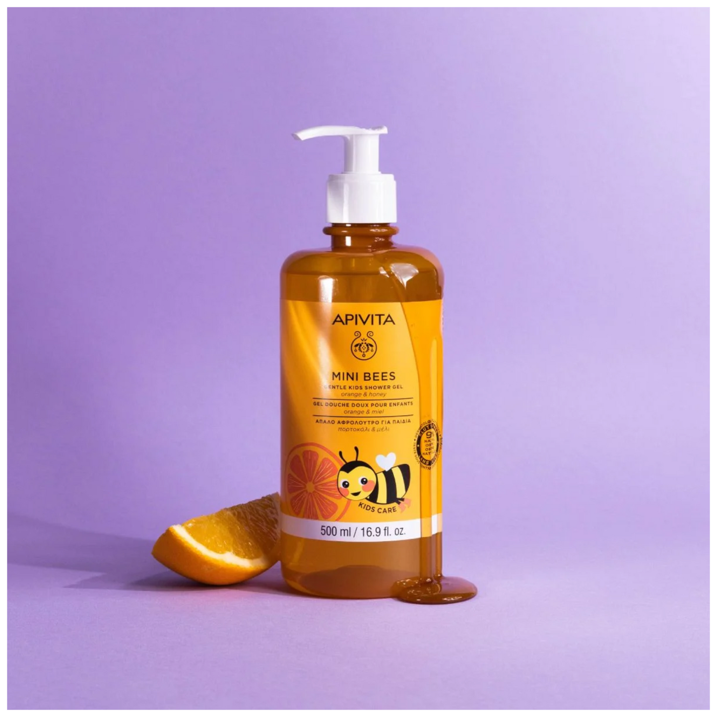 Apivita Mini Bees Gel de Banho Suave Criança Laranja e Mel 500mL