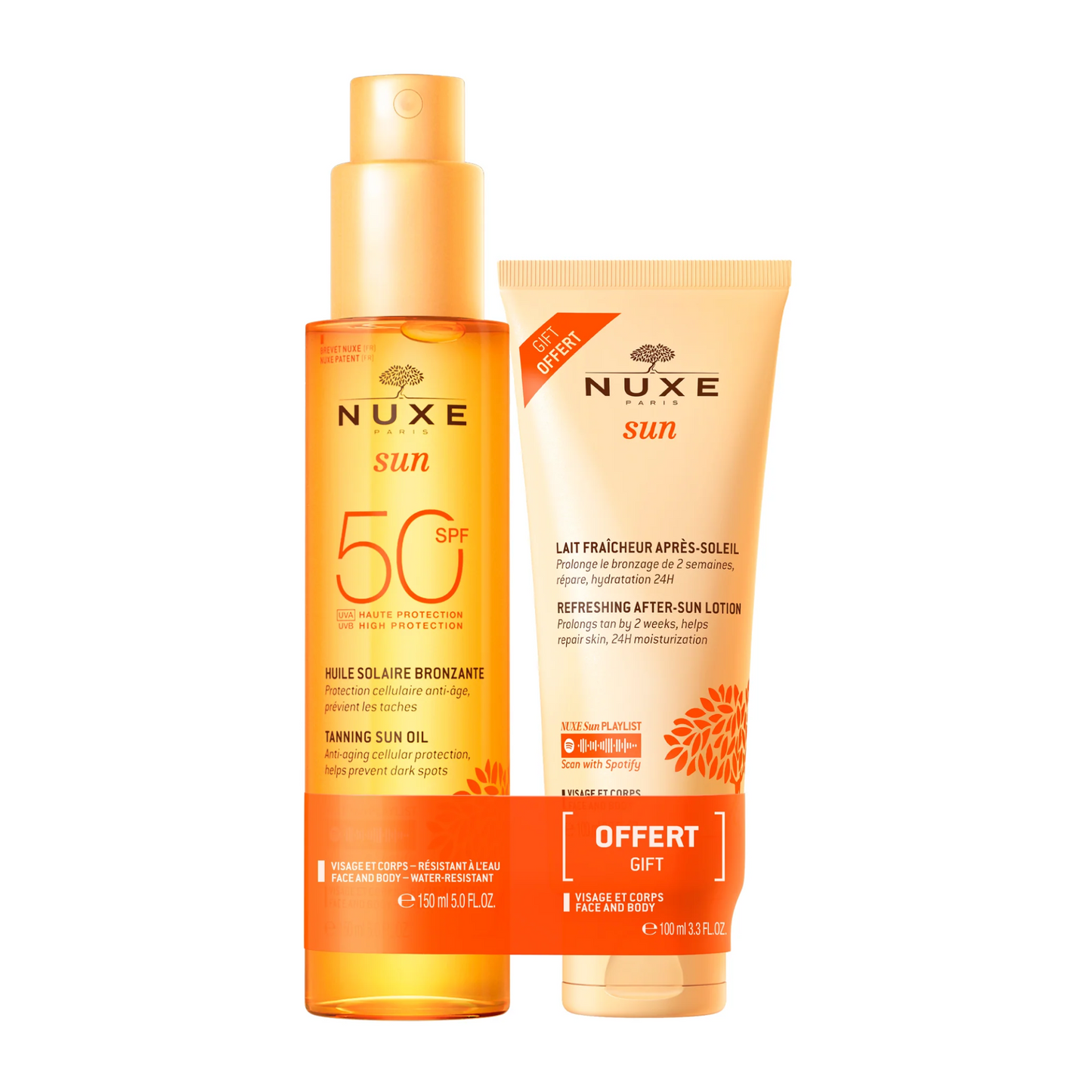 Nuxe Sun Pack Tanning Oil SPF50 150mL + After Sun Refreshing Milk 100mL