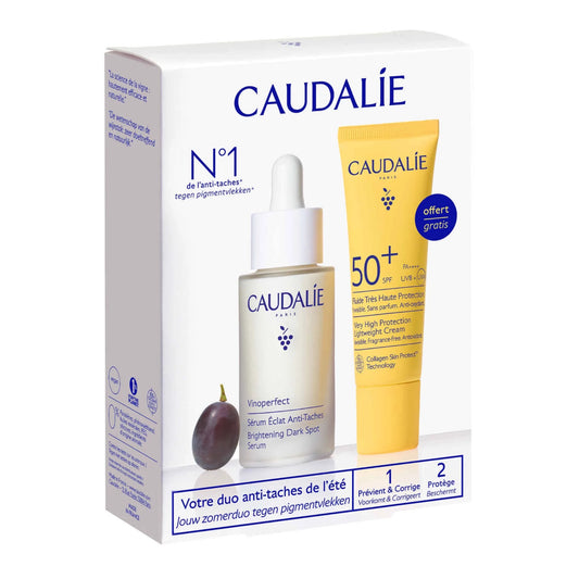 Caudalie Pack Duo Vinoperfect Sérum 30mL + Fluido Proteção Elevada SPF50+ 20mL