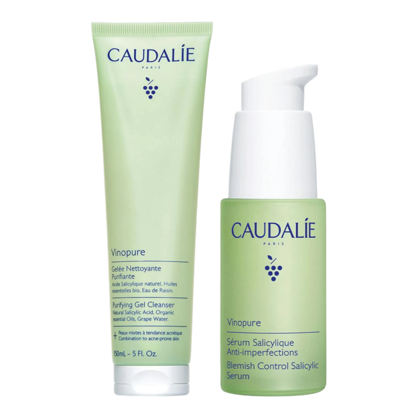 Caudalie Vinopure Pack Sérum Anti-imperfeições 30mL + Geleia Purificante 150mL